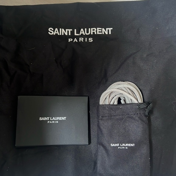 Saint Laurent men’s graphite suede fringe SL/16H - Picture 6 of 6